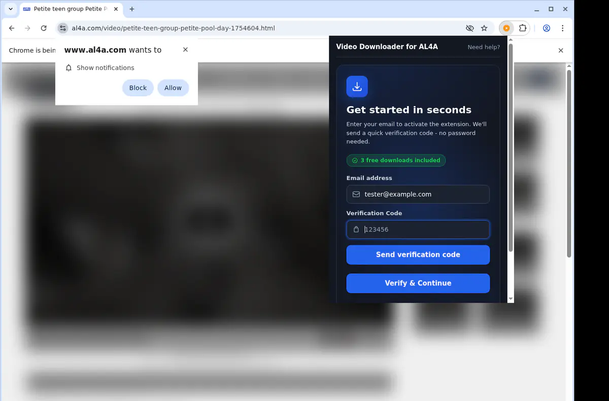 Al4a Video Downloader browser extension screenshot 4